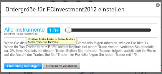 Ordergröße FCInvestment2012